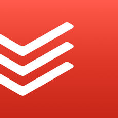 Todoist's icon looks almost like military rank indicators. Effectively three tail-less arrows pointing down, moved to the left of the icon. The arrows are white and the background is a solid pale red.